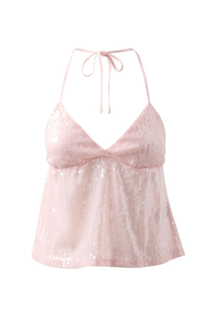 BLUSH STARDUST HALTER TOP