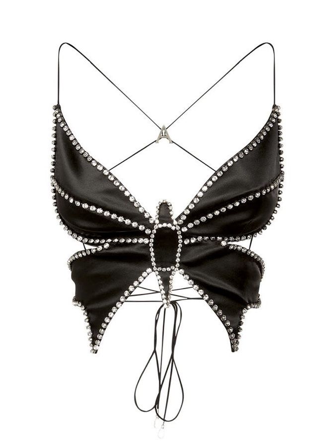 RHINESTONE BUTTERFLY CORSET TOP
