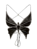 RHINESTONE BUTTERFLY CORSET TOP