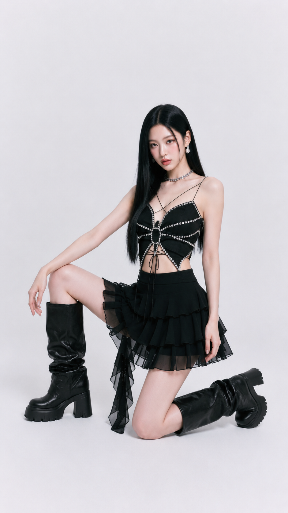 RHINESTONE BUTTERFLY CORSET TOP