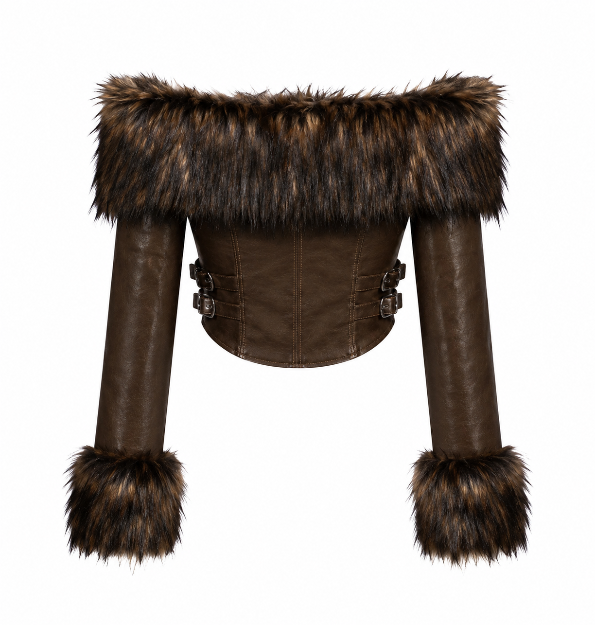 WILD LUXE FUR TRIM CORSET