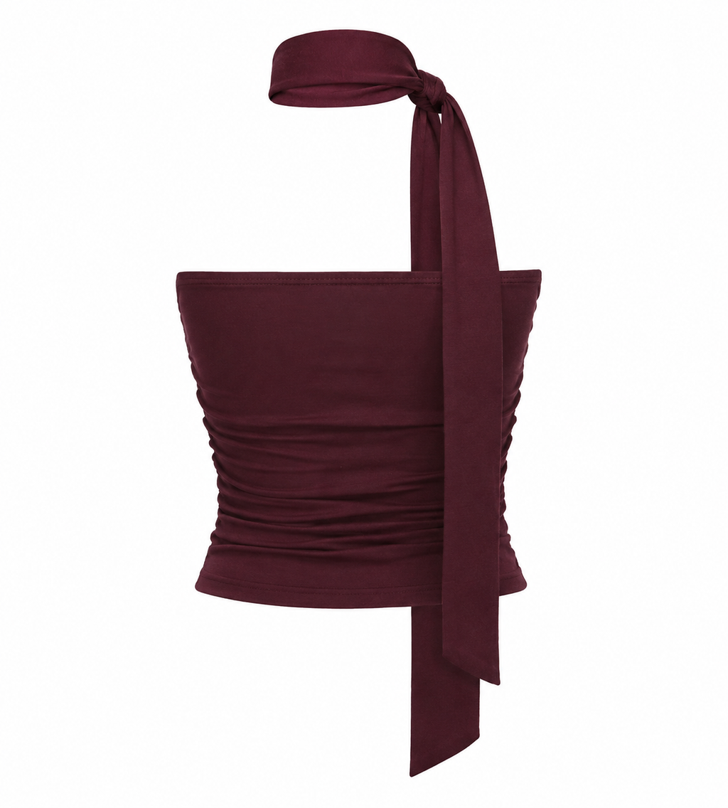 DARK CHERRY DRAPE TOP