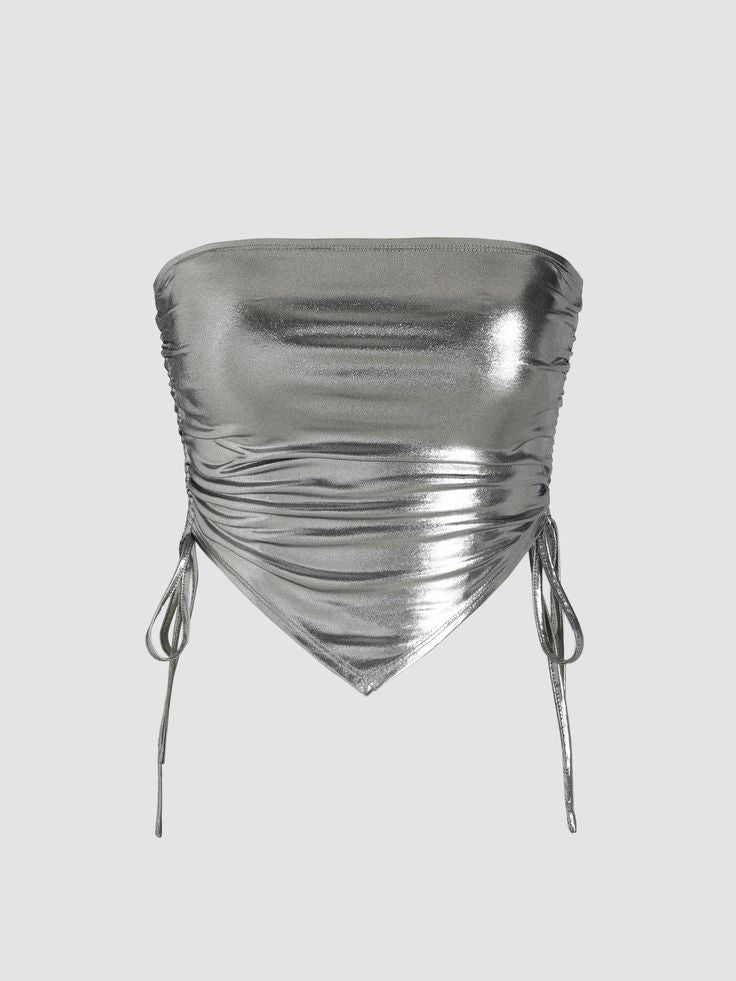 METALLIC BANDEAU TOP
