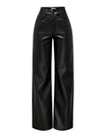 BLACKOUT WIDE LEG LEATHER PANTS