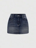 DOWNTOWN DENIM MINI SKIRT