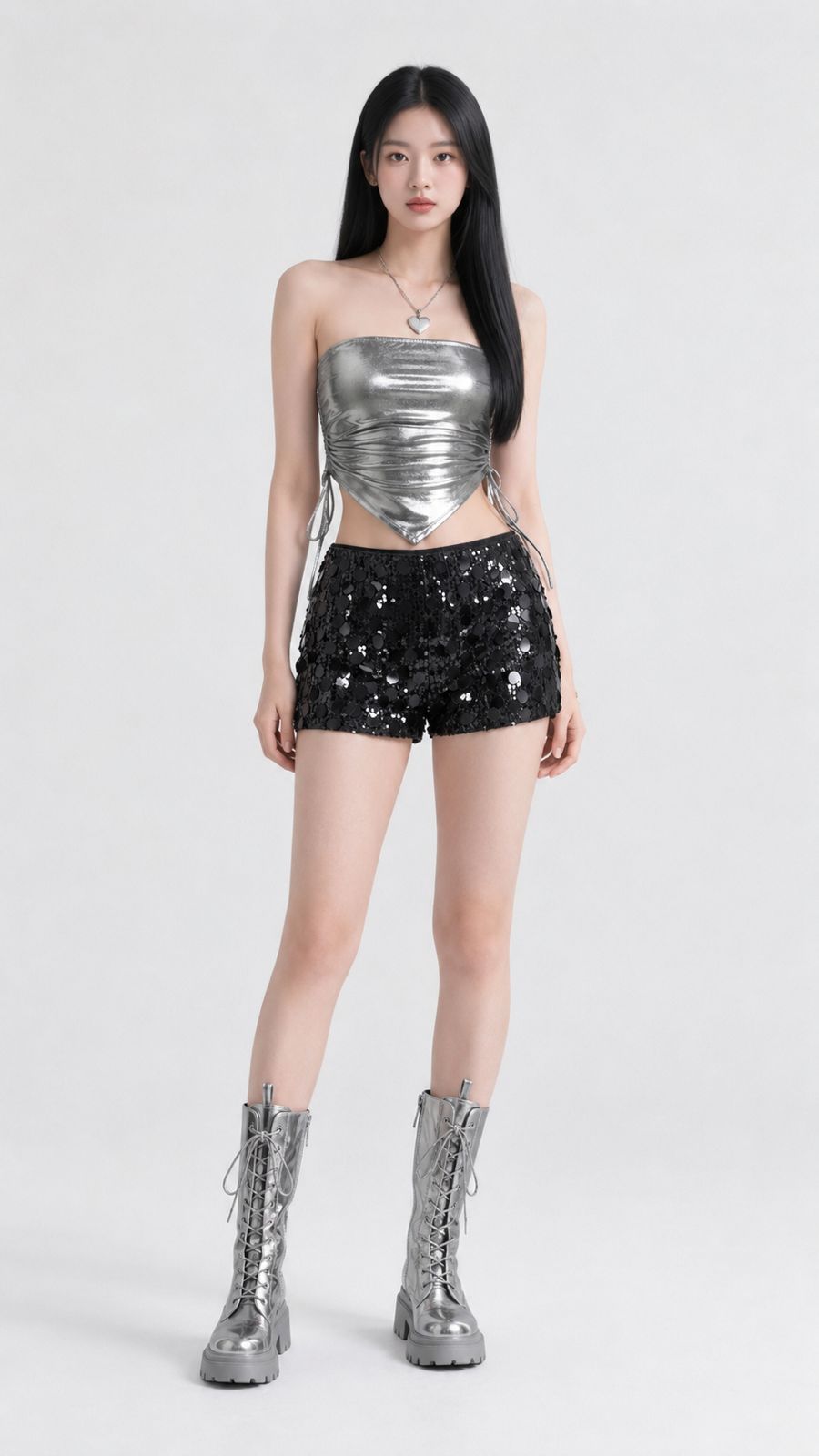 METALLIC BANDEAU TOP