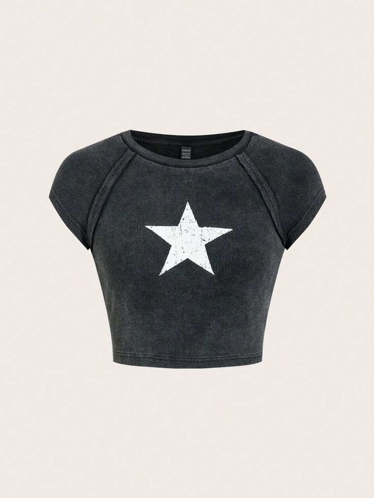 ACID-WASH STAR BABY TEE