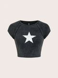 ACID-WASH STAR BABY TEE